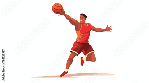 The basketball player in a red vest a throwing ball © visual