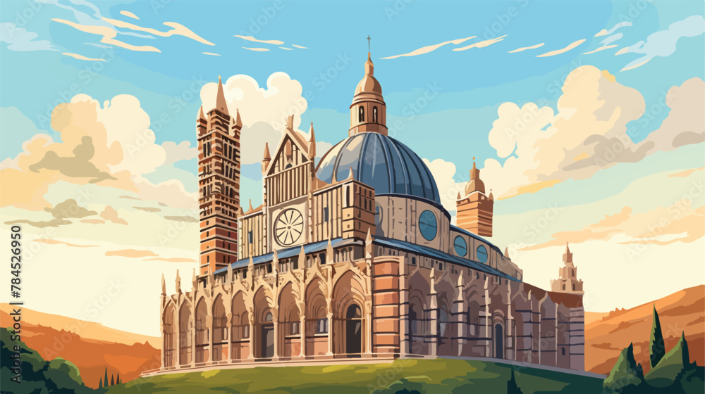 The Cathedral of the medieval city of Siena in Tusc