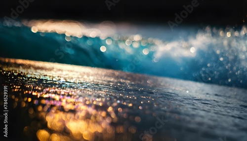 The surface of a (surfboard) approaching a wave - detailed shiny