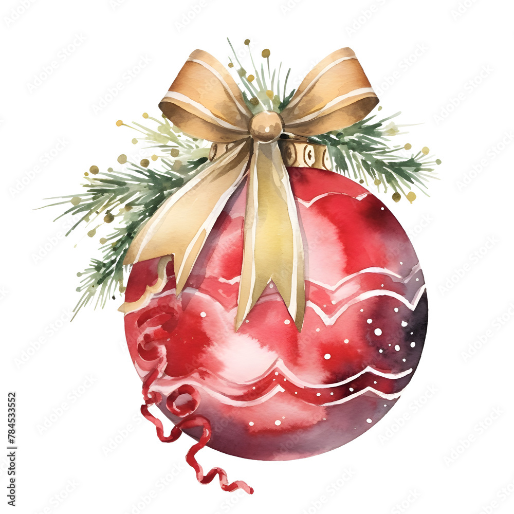christmas ball watercolor style, illustration. christmas ball watercolor style, illustration.