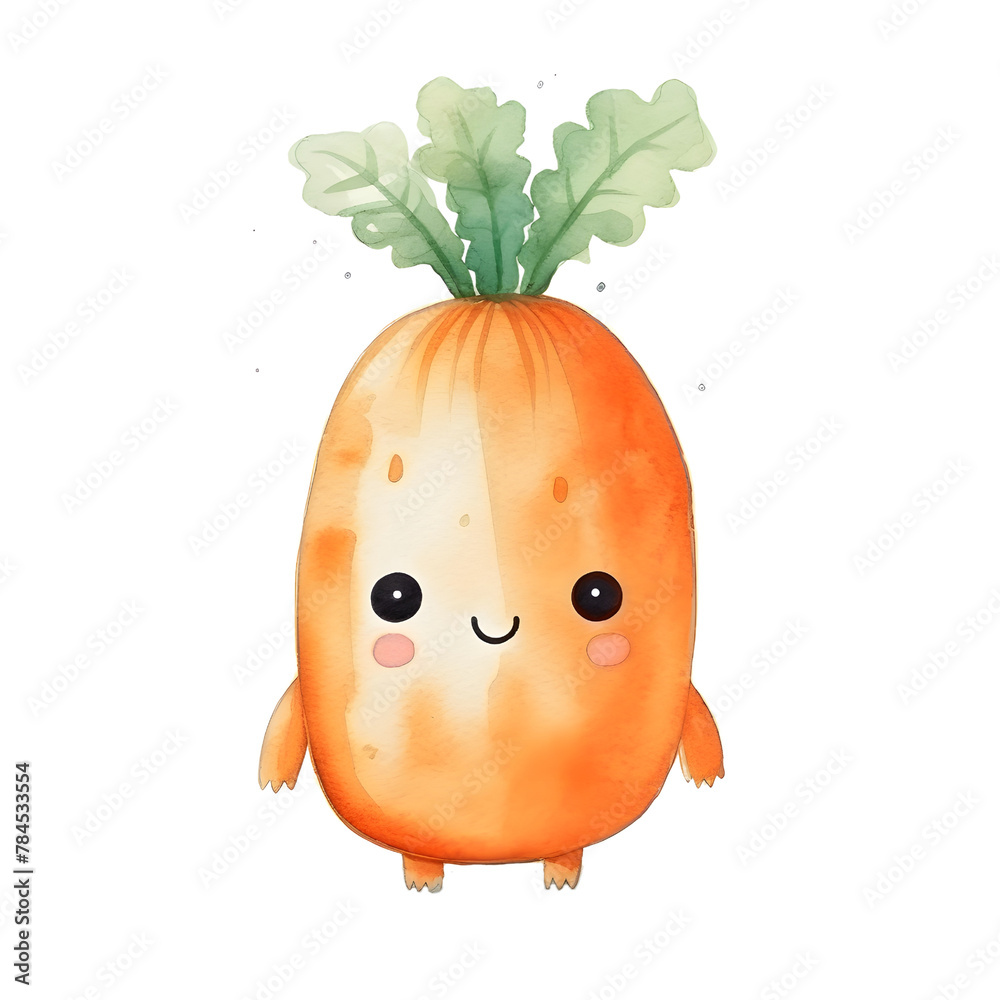 Obraz premium cute carrot in easter day watercolor style, illustration.