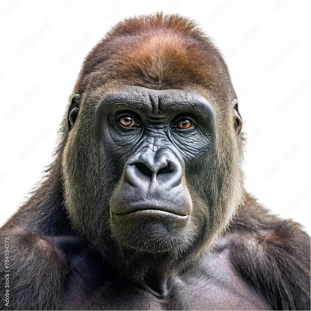 Portrait of gorilla isolated on transparent background Portrait of gorilla isolated on transparent background