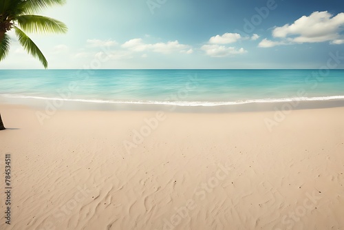 Beautiful empty tropical beach and sea landscape background  © Land Stock