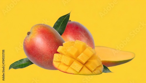Island Elegance: Mangoes Against Yellow Hue