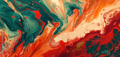  Dynamic liquid marbling strokes unveil a textured abstract with captivating precision.