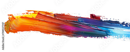 Abstract splash acrylic rainbow colorfull brush stroke oil paint smear line on white background. generative ai