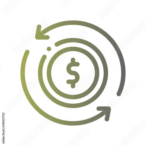 cash flow gradient icon photo