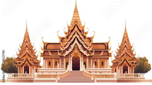 Traditional Thai stucco pattern decorative in templ photo