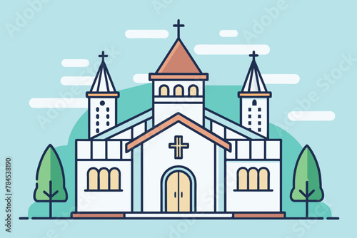 Iglesias an art lineal sin tent Detaille vector 