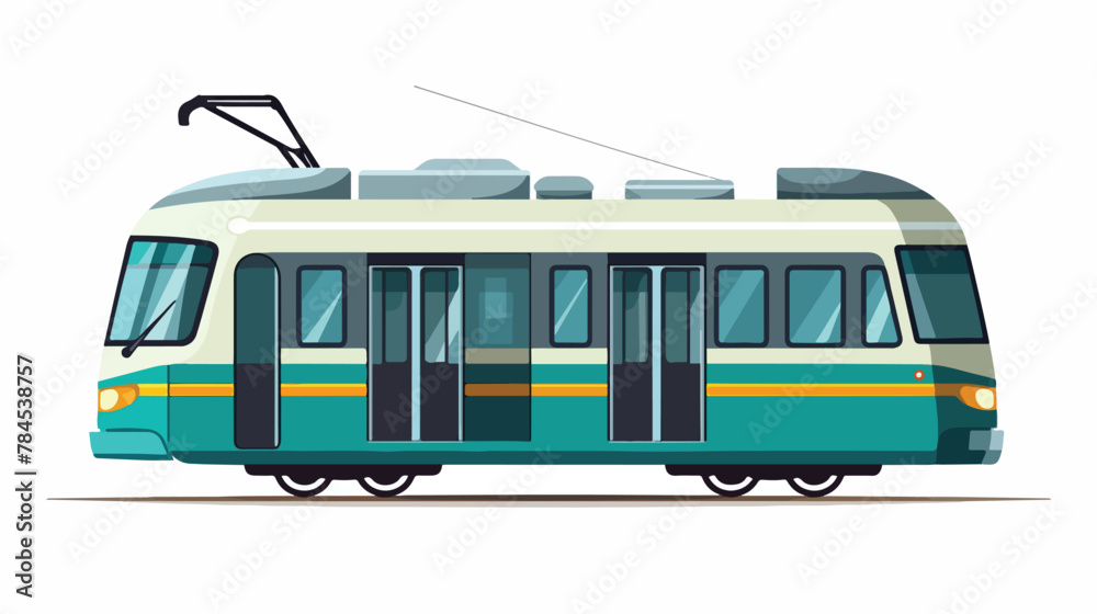 Tram icon. Flat illustration of tram vector icon fo