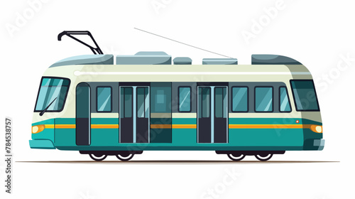 Tram icon. Flat illustration of tram vector icon fo