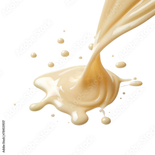 Melting splash of milk isolated on white background