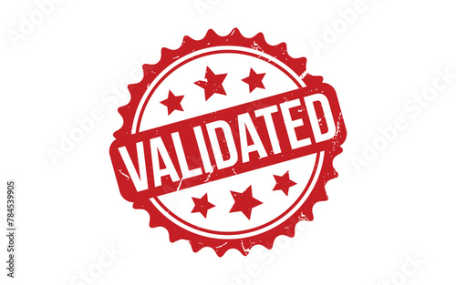 Validated Stamp. Red Validated Rubber grunge Stamp