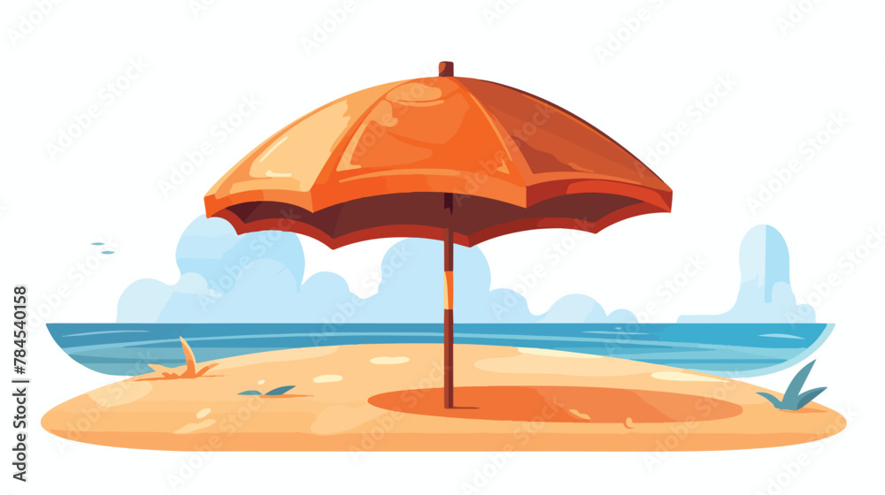 Travel vacation beach umbrella 2d flat cartoon vact