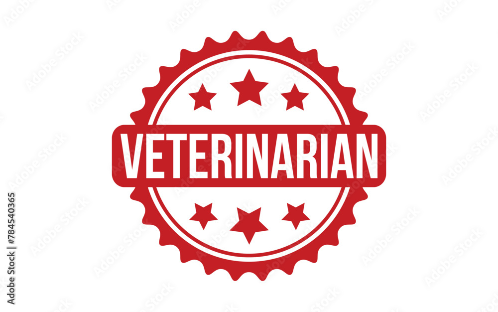 Veterinarian Stamp. Red Veterinarian Rubber grunge Stamp Veterinarian Stamp. Red Veterinarian Rubber grunge Stamp