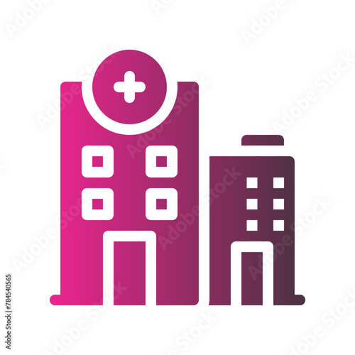 hospital flat gradient icon