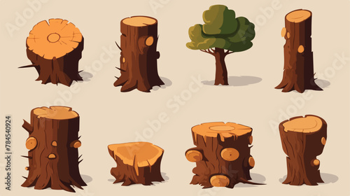 Tree trunk icon vector illustration logo design 2d © zoni