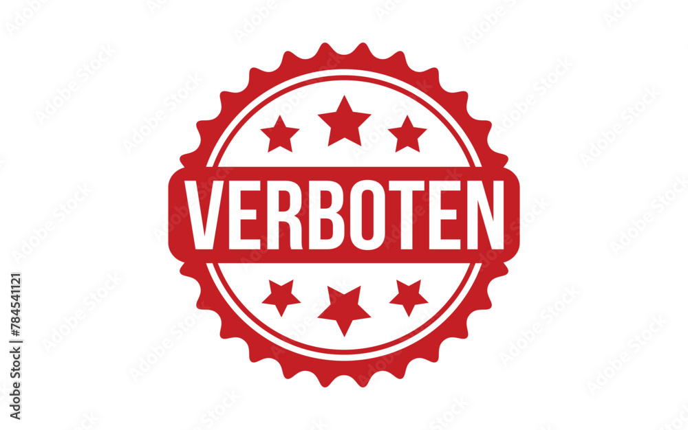Verboten Stamp. Red Verboten Rubber grunge Stamp Verboten Stamp. Red Verboten Rubber grunge Stamp