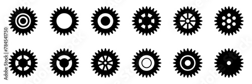 Gears icon set. Setting gears icon. Collection of mechanical cogwheels. Simple Gear wheel collection. Gear icons. Vector illustration with cogwheels sign set. photo