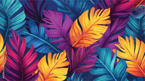 Tropical bright colorful background with exotic pai