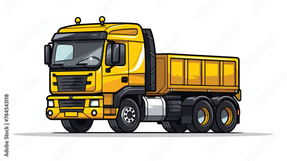 Truck icon design vector 2d flat cartoon vactor illustration