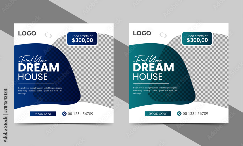 Real estate house property sale social media post or square banner template Real estate house property sale social media post or square banner template