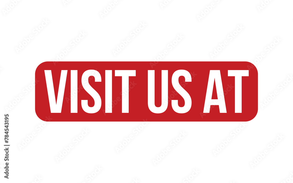 Visit Us At Stamp. Red Visit Us At Rubber grunge Stamp Visit Us At Stamp. Red Visit Us At Rubber grunge Stamp