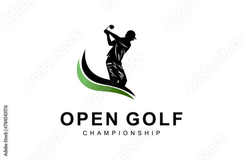 Open golf championship logo illustration design