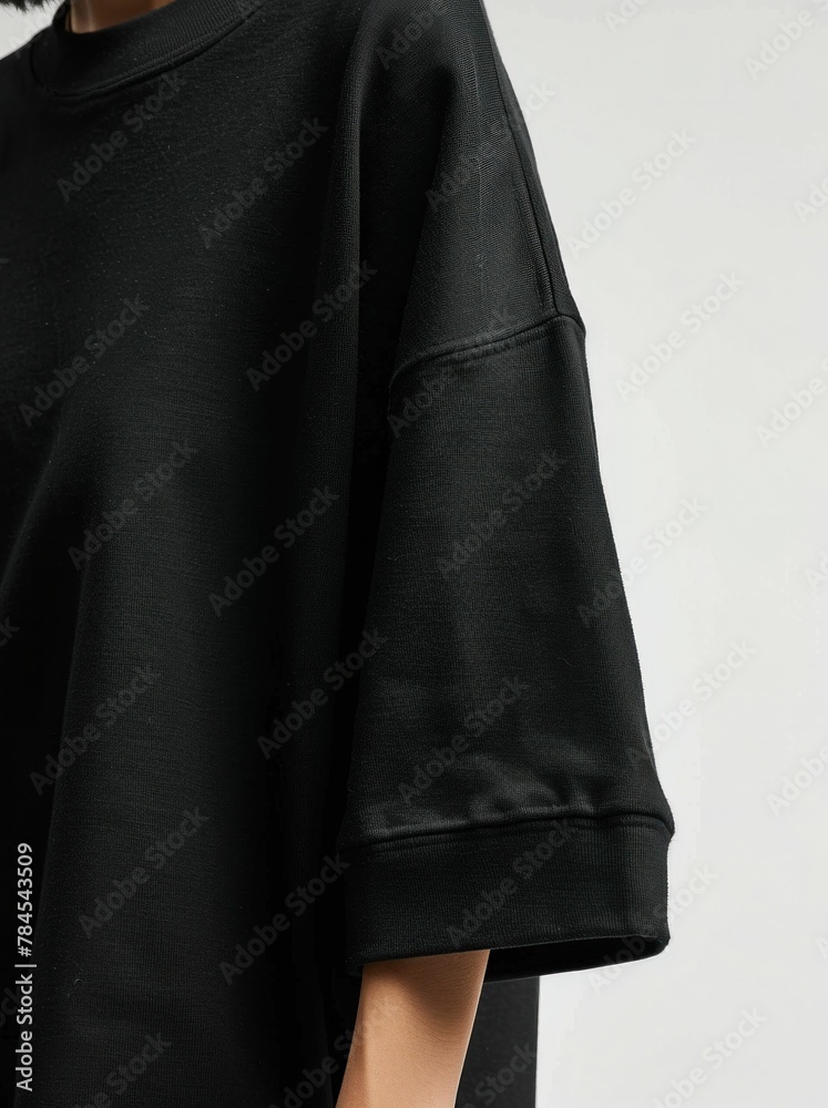 Black Couture Seam Sweatshirt with Clapperboard Print