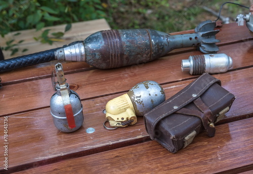 weapons of war bombs and grenades photo