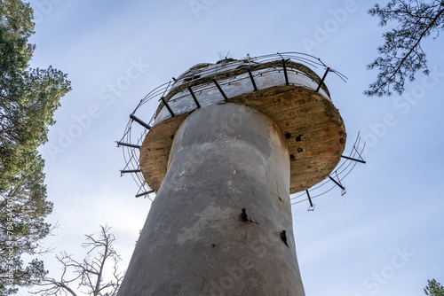 View on fire correction tower for coastal defence battery from below