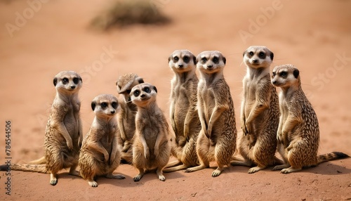 A Meerkat With A Group Of Other Meerkats