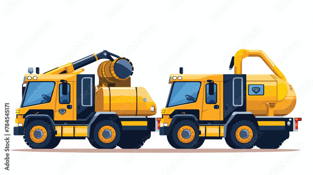 Two 2d flat cartoon vactor illustration isolated background