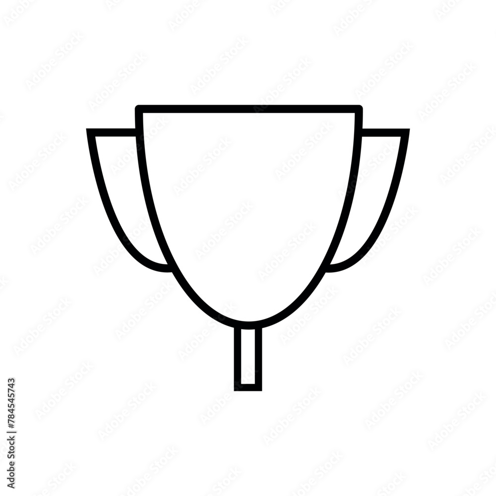 Trophy Lineal Icon Symbol Vector. Black Outline Trophy Icon