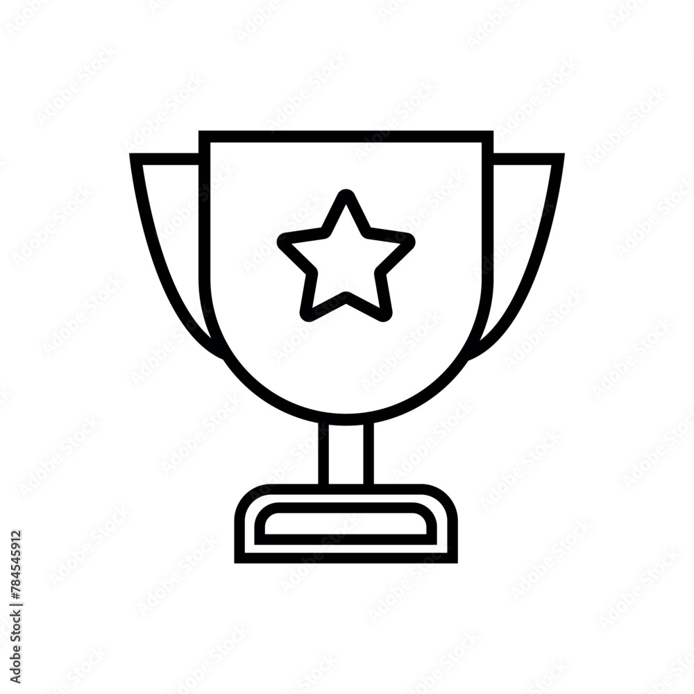 Trophy Lineal Icon Symbol Vector. Black Outline Trophy Icon Trophy Lineal Icon Symbol Vector. Black Outline Trophy Icon