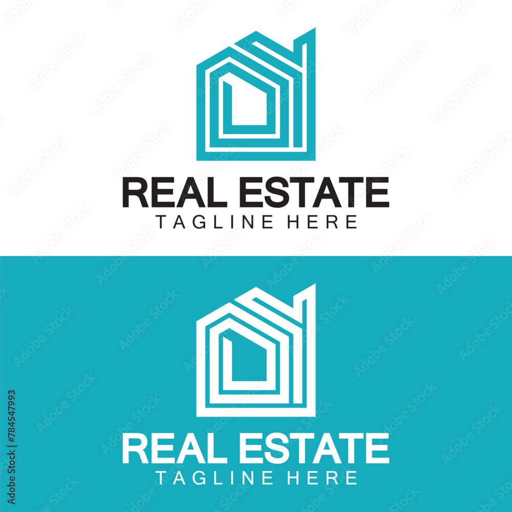 Real Estate Logo Vector. Logo Design Template for Property Real Estate Illustration with House Icon line minimalist concept Real Estate Logo Vector. Logo Design Template for Property Real Estate Illustration with House Icon line minimalist concept