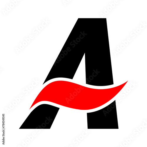 A letter logo | red black alphabet letter A logo icon | A icon | A Logo black and white
