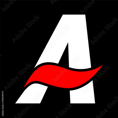 A letter logo | red black alphabet letter A logo icon | A icon | A Logo black and white