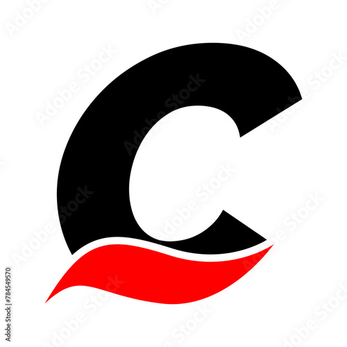 C letter logo | red black alphabet letter C logo icon | C icon | C Logo black and white