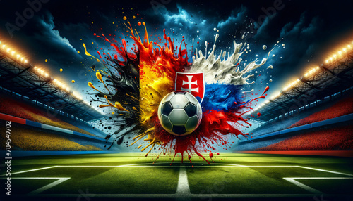 Soccer Concept. Europian Championship EM. Belgia vs Slovakia. photo