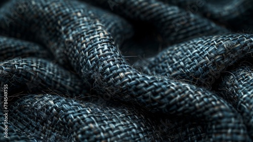 Close up view of blue fabric