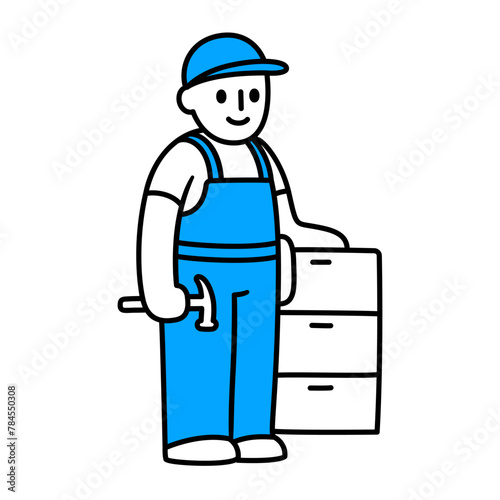 Carpenter, cabinet maker doodle icon © sudowoodo