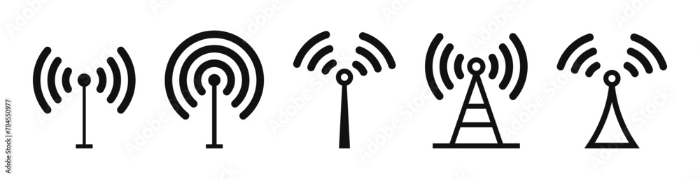 Set of wifi tower symbol illustration vector Set of wifi tower symbol illustration vector
