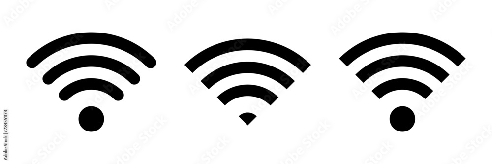 Set of vector Wi-Fi icon for communication, telecommunication. Communication wireless signal level wifi. Clipart illustration. Mobile bar status. Set of vector Wi-Fi icon for communication, telecommunication. Communication wireless signal level wifi. Clipart illustration. Mobile bar status.