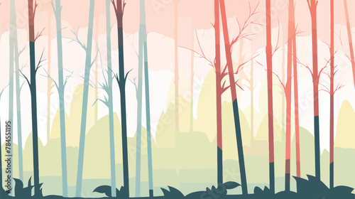 Vector Bamboo Trees Silhouettes. Tropical Pattern i