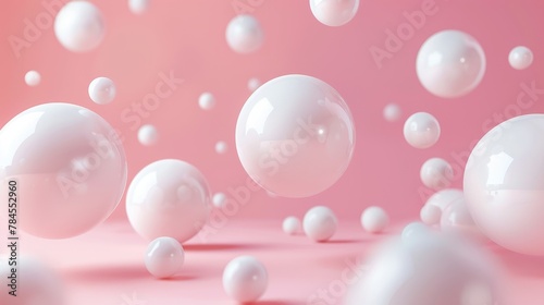 3D rendering of beauty fashion background with floating white sphere for cosmetic product display.