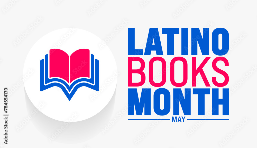 May is Latino Books Month background template. Holiday concept. use to