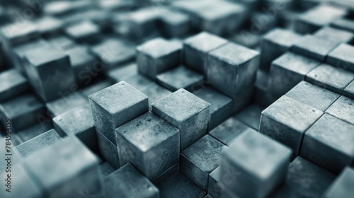 Gray cubic abstract background. AI generative.