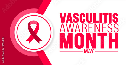 May is Vasculitis Awareness Month background template. Holiday concept. use to background, banner, placard, card, and poster design template with text inscription and standard color. vector photo