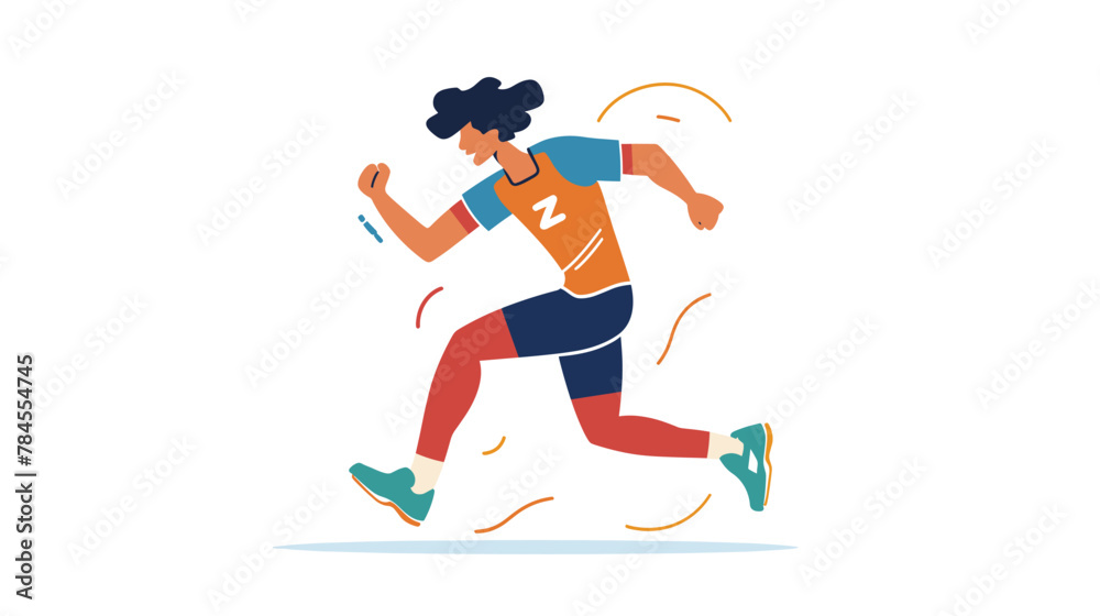 flat vector illustration of a woman running against a white background in a simple minimalistic style